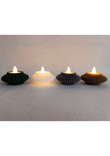 Radyal Led Mumluk - Led Tealight 3'lü Dekoratif Obje, Biblo, Dekor (3 Adet Led Mumluk Dahil)