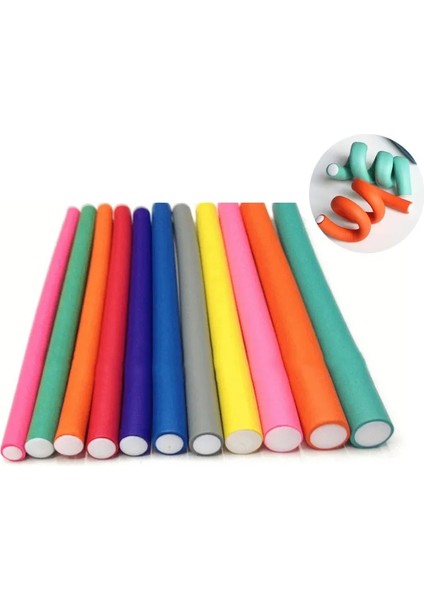 10 mm Tarzı Et Saç Bigudi Sihirli Hava Saç Rulo Kıvırma Çubukları Yumuşak Köpük Büküm Flexi Çubuklar Saç Dıy Şekillendirme Aracı Kuaför (Yurt Dışından)
