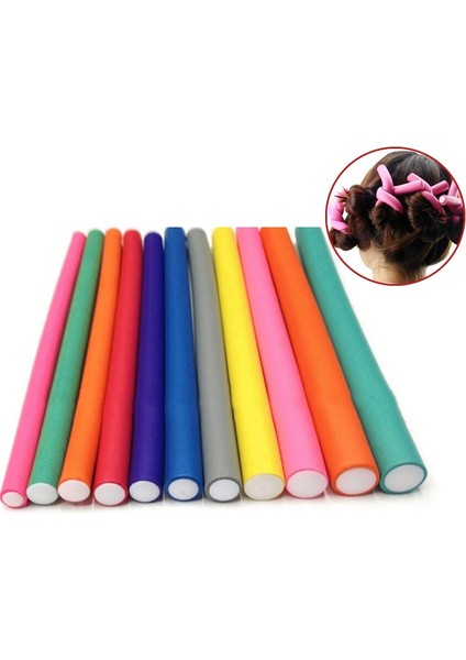 10 mm Tarzı Et Saç Bigudi Sihirli Hava Saç Rulo Kıvırma Çubukları Yumuşak Köpük Büküm Flexi Çubuklar Saç Dıy Şekillendirme Aracı Kuaför (Yurt Dışından)