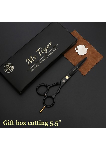 5.5 Kesme Kutusu Hssx Stili Sıcak Siyah Japonya Saç Ors Profesyonel Kuaförlük Ors Berber Tg Veya Kuaför Saç Kesimi Makası Seti (Yurt Dışından)