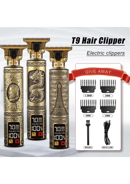 Adam2 Tarzı Vintage T9 Erkek Elektrikli Tıraş Makinesi Erkekler Için Saç Kesme Makinesi Tıraş Saç Kesme Makinesi Profesyonel Sakal Düzeltici Adam (Yurt Dışından)