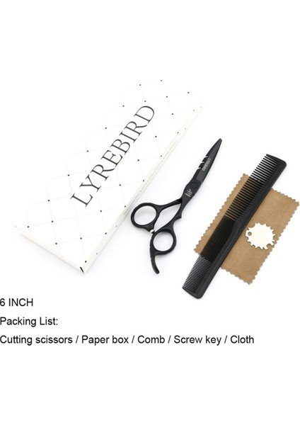 Kutu Stili ile 6 Kesme Saç Veya Siyah Inch Saç Makası Düz ​​vida Mavi Veya Kırmızı Taş Kaymaz Sap Lyrebırd Yeni (Yurt Dışından)