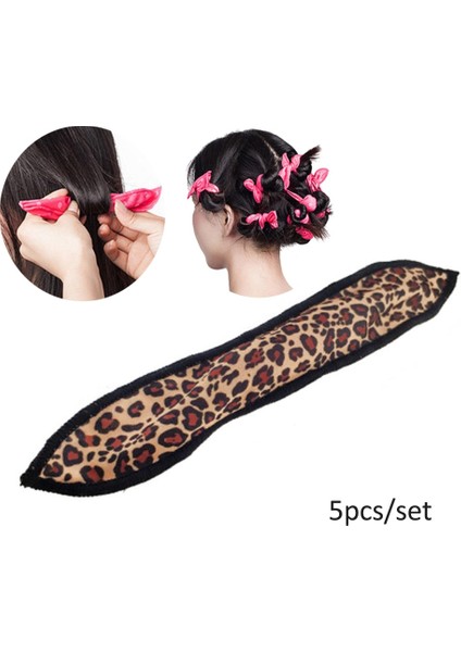 Leopar Tarzı Saç Maşaları Yumuşak Uyku Yastığı Saç Silindirleri Seti En Iyi Esnek Köpük ve Sünger Sihirli Saç Bakımı Diy Saç Şekillendirme Aracı (Yurt Dışından)