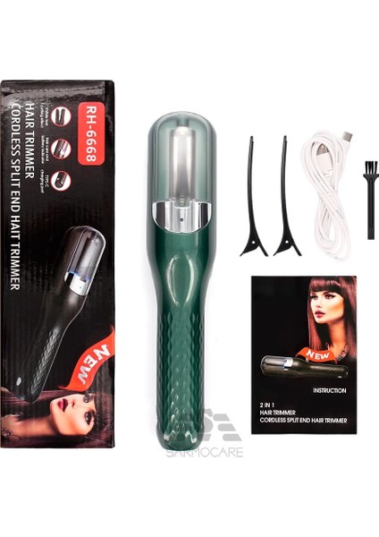 Yeşil Stil Saç Kesme Makinesi Akülü Açık Uçlu Saç Kesici Split Uçlu Saç Düzeltici Tip-C Şarj Otomatik Uç Sökücü Hasarlı Saç Bakımı (Yurt Dışından)