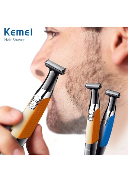Turuncu Tarzı Keimei Elektrikli Sakal Düzeltici Saç Düzeltici USB Şarj Edilebilir Tıraş Makinesi Erkekler Için Profesyonel Epilatör Bir Bıçak Sakal Kesme Jilet (Yurt Dışından) fiyatları