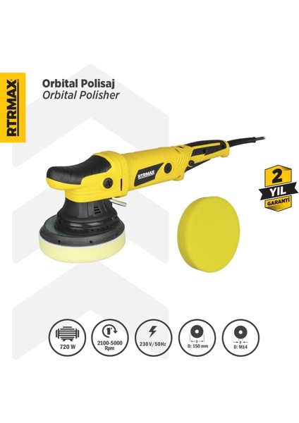 RTM1450 Orbital Polisaj Makinası 720 W 150 mm