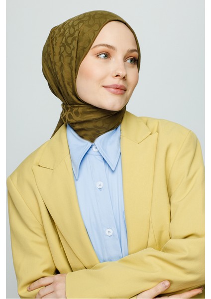 Bloom Desen Şal - Yağ Yeşili
