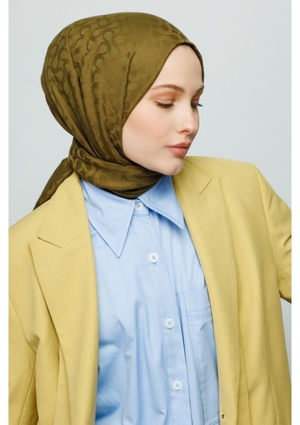 Bloom Desen Şal - Yağ Yeşili
