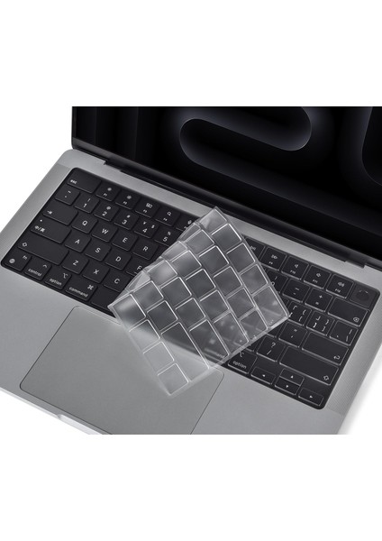 Apple MacBook Air 15 M3 Çipli 2024 Sıvı Geçirmez Ultra Ince Koruyucu Silikon Klavye Ped A3114