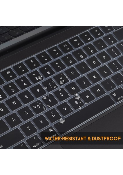 Apple MacBook Pro 14 M4 Çipli 2024 Sıvı Geçirmez Ultra Ince Koruyucu Silikon Klavye Ped A3112 A3185 A3401