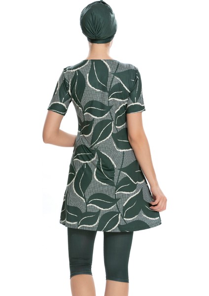 Kısa Kol Taytlı Yarı Kapalı Mayo 202-505 Haki fiyatları