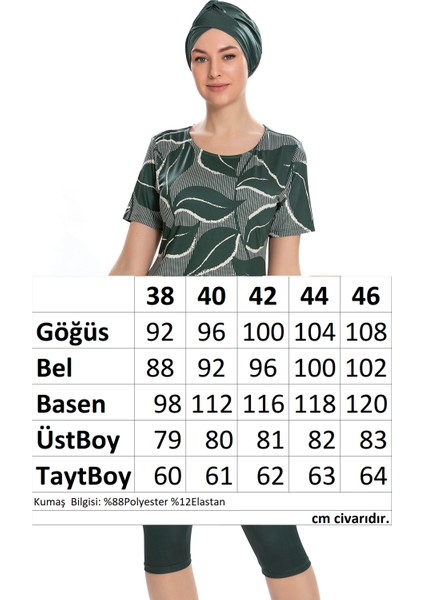 Kısa Kol Taytlı Yarı Kapalı Mayo 202-505 Haki modelleri