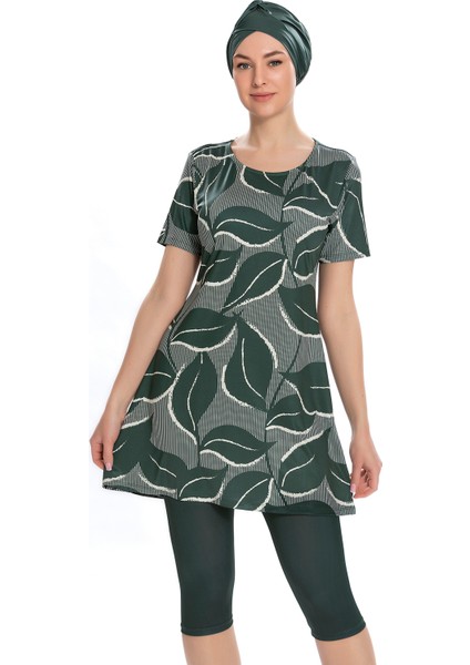 Kısa Kol Taytlı Yarı Kapalı Mayo 202-505 Haki fırsatları