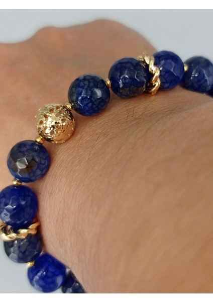 Lapis Lazuli Doğal Taş Bileklik 10 mm Kadın fiyatları