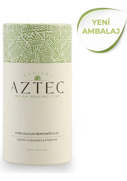 Aztec Indian Healing Clay %100 Doğal Kalsiyum Bentonit Kili 150 gr Yeni Ambalaj