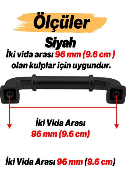 Alfa Metal Siyah Kulp 96 mm 9.6 cm Mobilya Çekmece Kulplar Mutfak Dolabı Dolap Kapak Kulpu modelleri