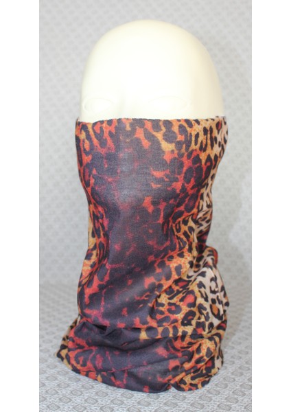 Leopar Desenli Boyunluk Baf Bandana