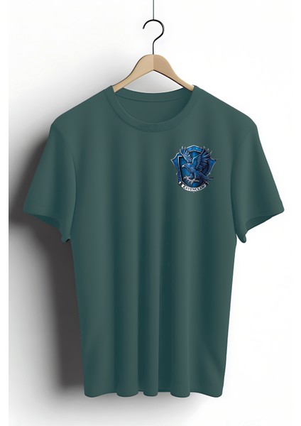 Unisex T-Shirt, Ravenclaw Tasarım Baskılı, Regular, %100 Pamuk, yeşil T-Shirt No: 00528