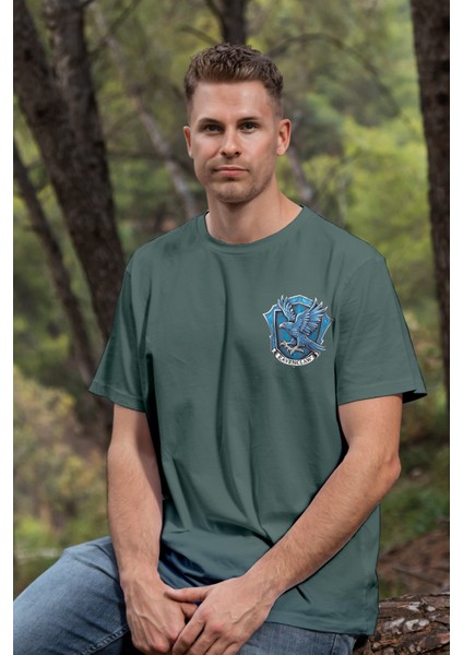 Unisex T-Shirt, Ravenclaw Tasarım Baskılı, Regular, %100 Pamuk, yeşil T-Shirt No: 00528 modelleri