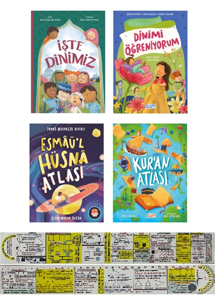 İşte Dinimiz / Dinimi Öğreniyorum / Esmaül Hüsna Atlası / Kuran Atlası 4 Kitap (Matematik Öğreten Cetvel)