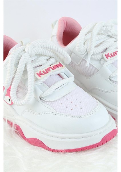 Unisex Çocuk Spor Ayakkabı Kuromi Spor Ayakkabı Özel Tasarım Bağçıklı ve Cırtlı Çocuk Sneaker Spor