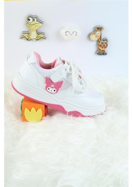 Unisex Çocuk Spor Ayakkabı Kuromi Spor Ayakkabı Özel Tasarım Bağçıklı ve Cırtlı Çocuk Sneaker Spor