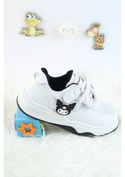 Unisex Çocuk Spor Ayakkabı Kuromi Spor Ayakkabı Özel Tasarım Bağçıklı ve Cırtlı Çocuk Sneaker Spor