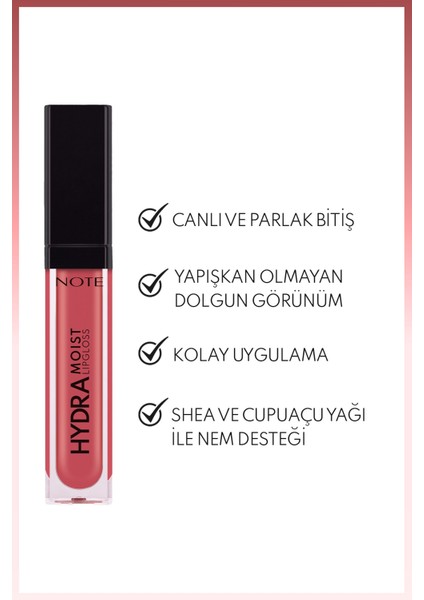 Hydramoist Lipgloss Nemlendirici Dudak Parlatıcısı - 07 Mellow Thought - Pembe