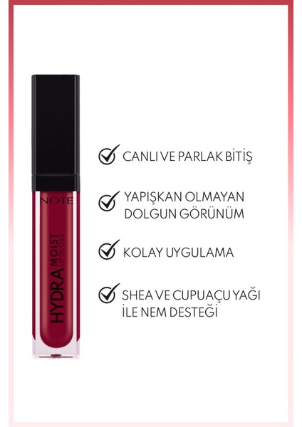 Hydramoist Lipgloss Nemlendirici Dudak Parlatıcısı - 10 Love Whisper - Bordo
