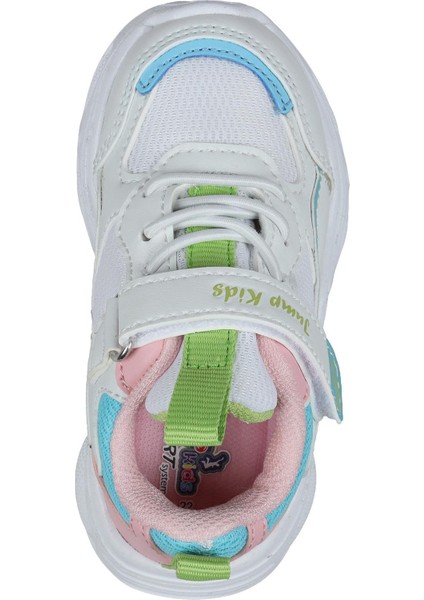 28122 Cırtlı Beyaz - Pembe Kız Çocuk Sneaker Günlük Spor Ayakkabı modelleri