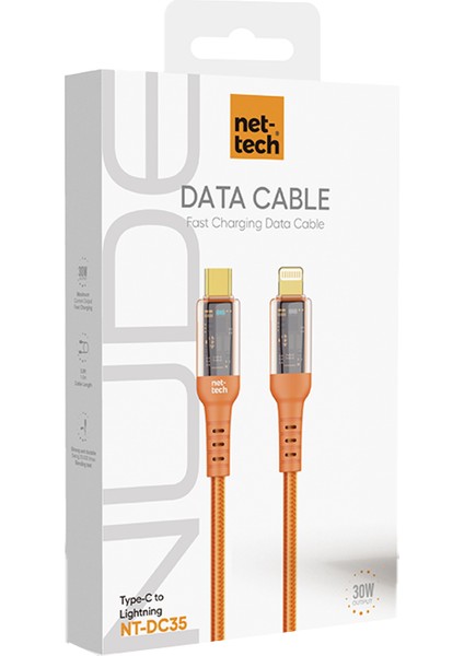 NT-DC35 30W Plastik 100 cm Type-C To Lightning Şarj ve Data Kablosu
