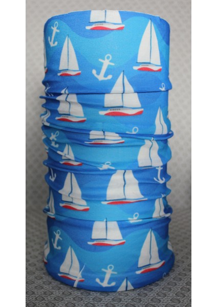 Yelkenli Desenli Boyunluk Baf Bandana