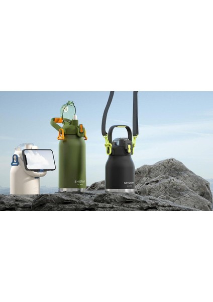 Çelik Termos Matara Phone Holder 1000ML Somon indirimleri