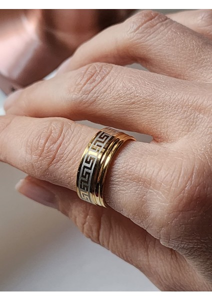 Çelik Yüzük Alyans Gold 8 mm modelleri