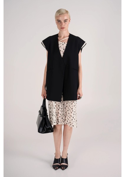 Omuz Detaylı Bol Kesim Yelek