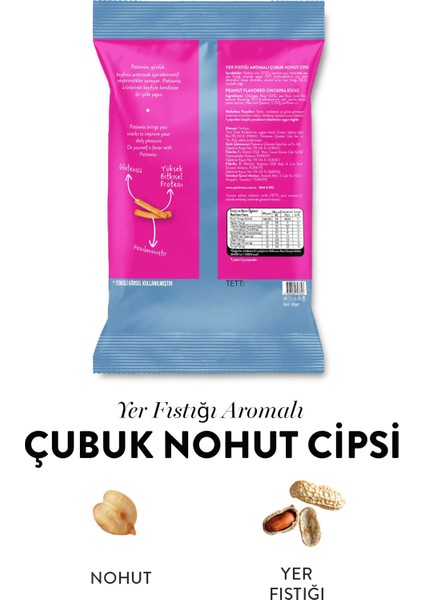 Yer Fıstığı Aromalı Çubuk Nohut Cipsi 50G x 6 Adet