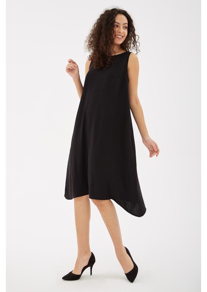 Kolsuz Viskon Elbise Siyah fiyatları