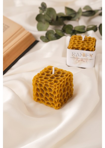 %100 Doğal El Yapımı Petek Balmumu Mum (5cmx5cm)