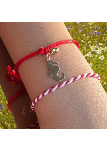 Marteniçka Bileklik Şans Bilekliği Denizatı ve Kalp Figürlü Özel Tasarım Dilek Bilekliği