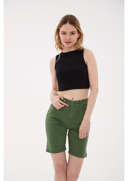 Kolsuz Crop Bluz Siyah