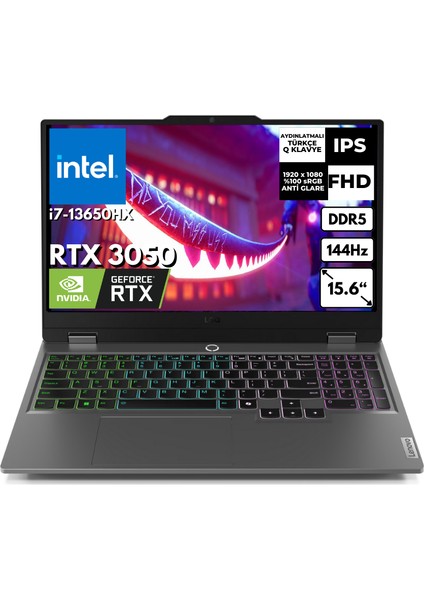Loq 15IRX9 I7-13650HX 24 GB 2 Tbssd 6 GB RTX3050(95W) Windows 11 Home 15.6" Fhd 144Hz Gaming Notebook 83DV00YXTRAR31