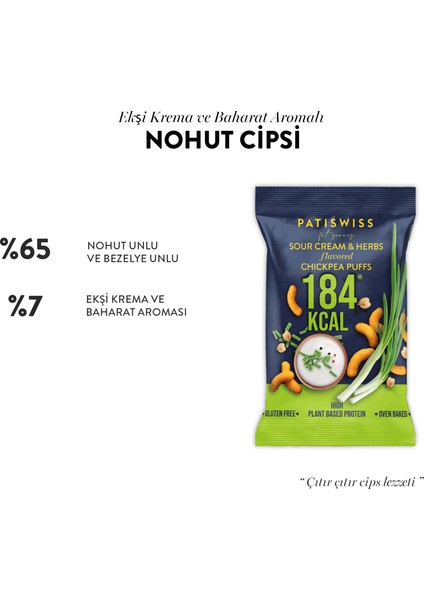 Ekşi Krema ve Baharat Aromalı Nohut Cips Seti 6 Adet