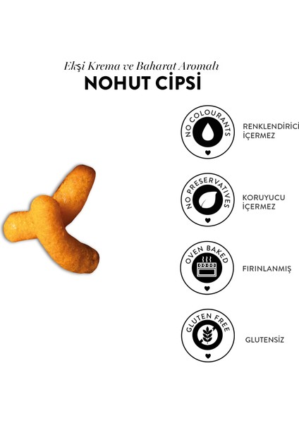 Ekşi Krema ve Baharat Aromalı Nohut Cips Seti 6 Adet