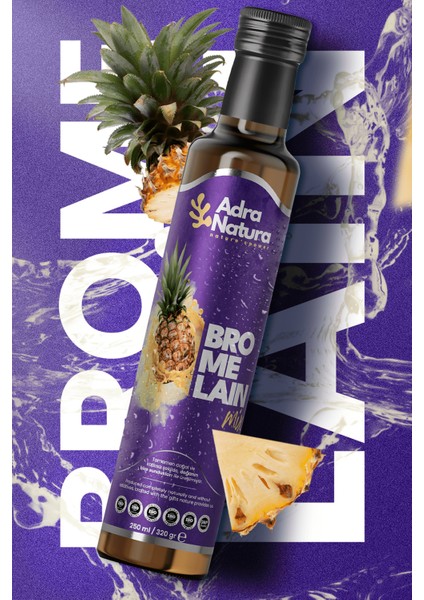 Bromelain Blend-Bromelain, Koenzim Q10 ve L-Karnitin'li Mix, Ananas Özlü Detox Karışımı Şurubu