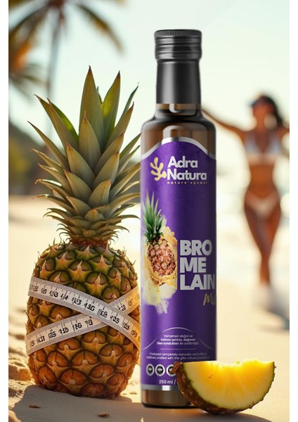 Bromelain Blend-Bromelain, Koenzim Q10 ve L-Karnitin'li Mix, Ananas Özlü Detox Karışımı Şurubu