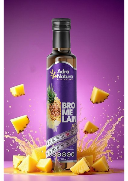 Bromelain Blend-Bromelain, Koenzim Q10 ve L-Karnitin'li Mix, Ananas Özlü Detox Karışımı Şurubu