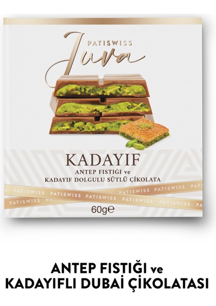 Juva Antep Fıstığı ve Kadayıflı Dubai Çikolatası 60g