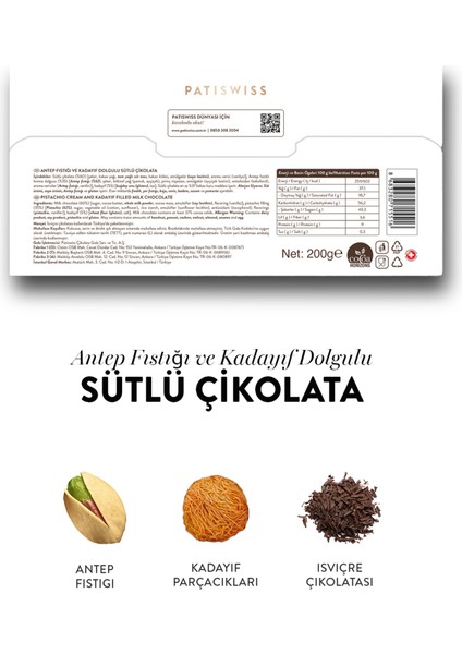 Juva Antep Fıstığı ve Kadayıflı Dubai Çikolatası 200g