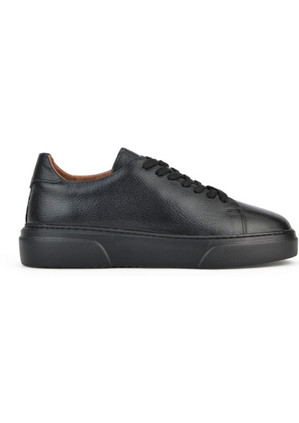 , Erkek Hakiki Deri Sneaker 151423Z511 Siyah