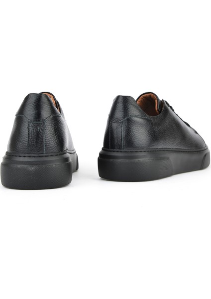 , Erkek Hakiki Deri Sneaker 151423Z511 Siyah
